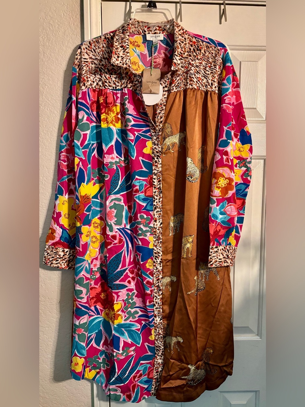 Umgee Multicolor Floral & Leopard-Print Patchwork Duster